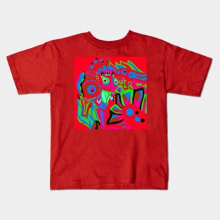 dogu the crimson alien knight in ecopop patterns Kids T-Shirt